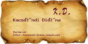 Kacsándi Diána névjegykártya